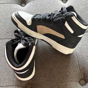 Puma Kids Sneakers - Black, White, and Gold Hi Tops